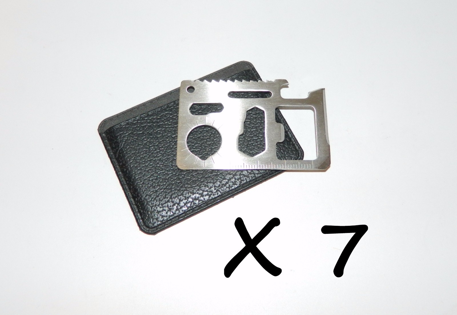 7 X Outdoor Emergency Survival Compact Thin Strong Multi Tool Card With Case NEW
