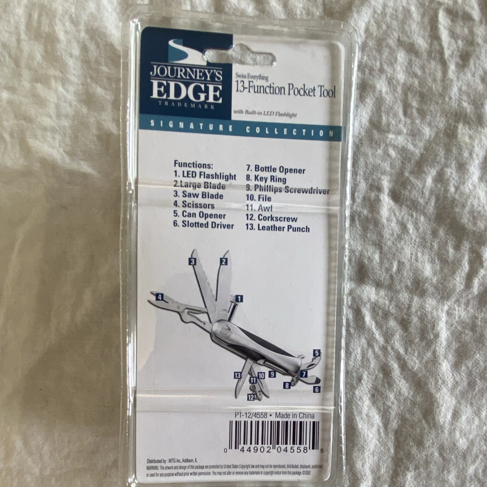 Journey’s Edge Swiss Everything 13-Function Multi-Tool LED Flashlight Silver