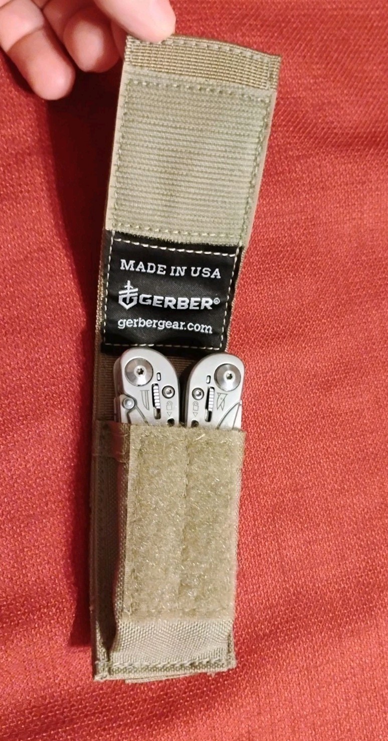 Gerber multitool pliers & tan military USA sheath molle adjustable works good VG