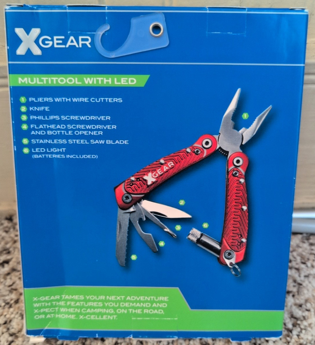 X-Gear 8 Tool Men’s Multi-Function Tool w/Led Light NEW IN BOX, Blue