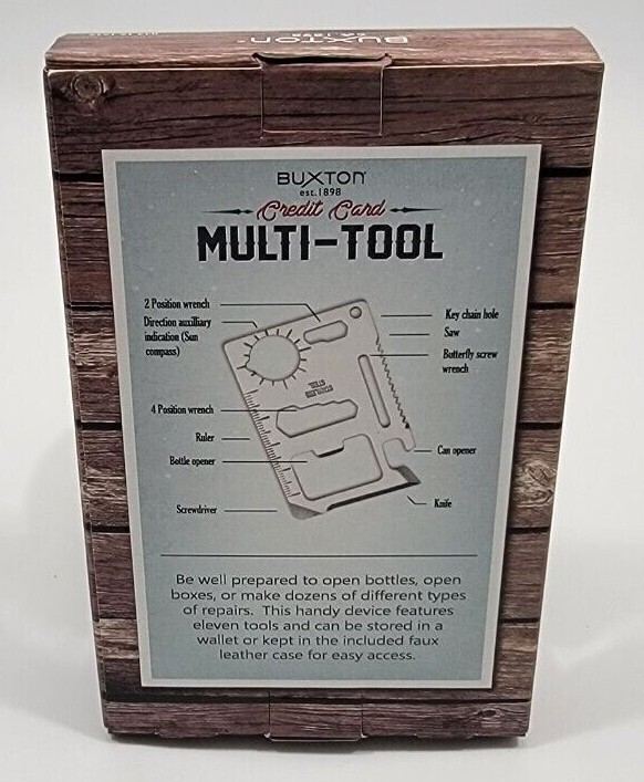 Buxton Credit Card Multi-Tool 2-3/4″ x 1-3/4″ x 1/16″