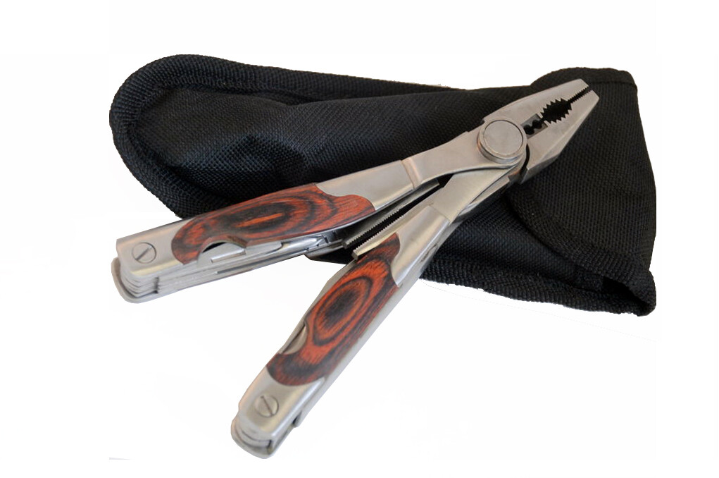 Stainless Switch Double Head Pliers w Knife Multi Tools Wiring Camping Fishing