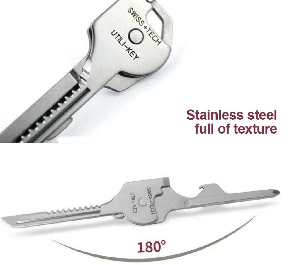 8-in-1 Multifunctional Keychain Folding Pliers Screwdriver Bottle Opener, Black