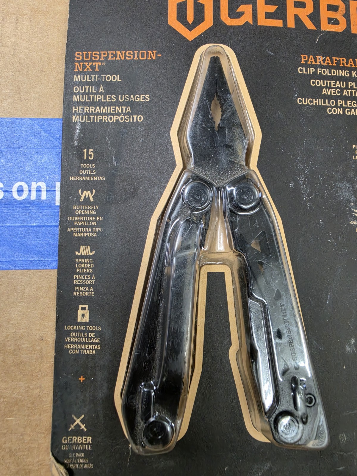 Gerber Suspension-NXT & Paraframe Combo (Black Stainless Multi-Tool & Knife) NEW