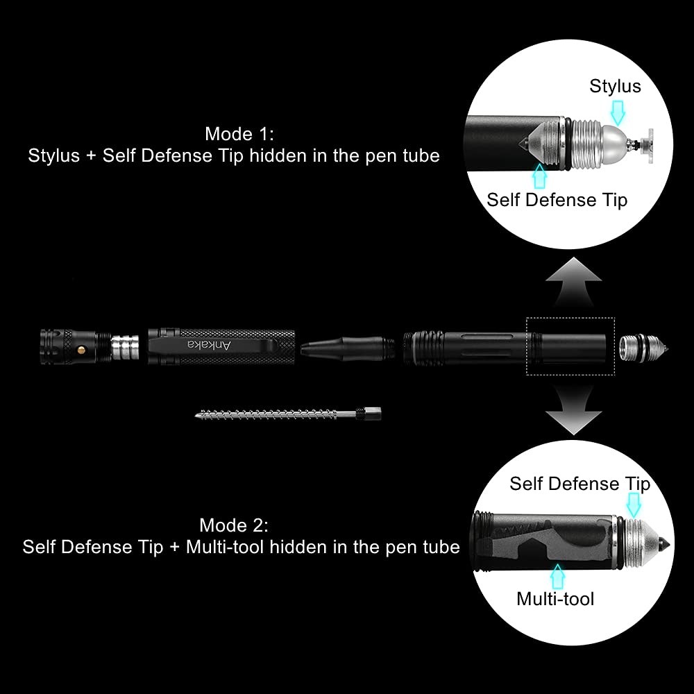 The Most Loaded 7-in-1 Tactical Pen: Solves Others 1 Count (Pack of 1), Black
