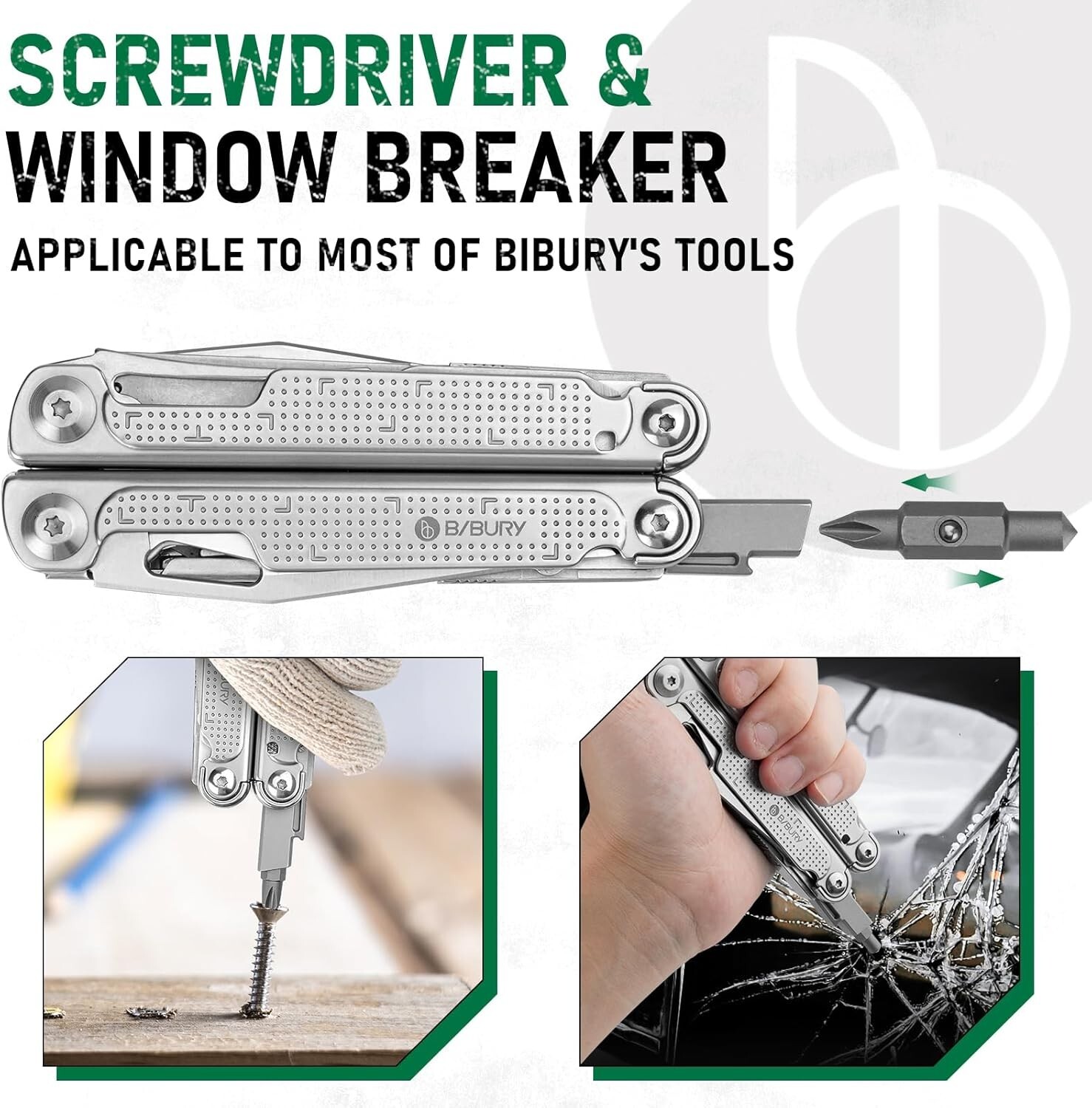 BIBURY Multitool Pliers Spare Parts Kit, Replaceable Wire Cutter, Screwdriver &