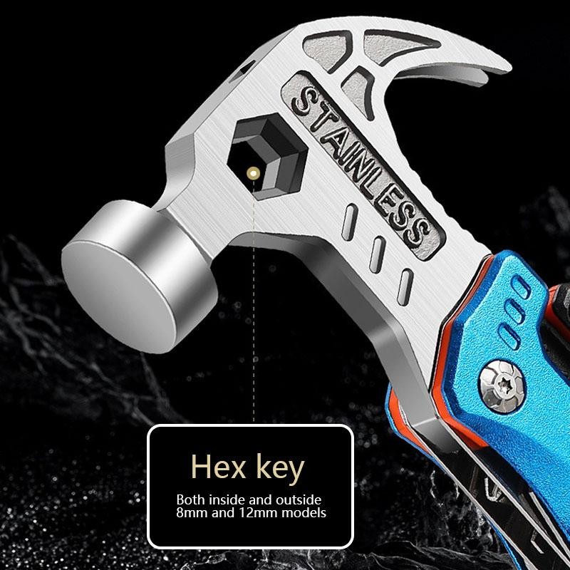 Outdoor Multifunction Hammer Pliers Knife Camping Emergency Survival Tool