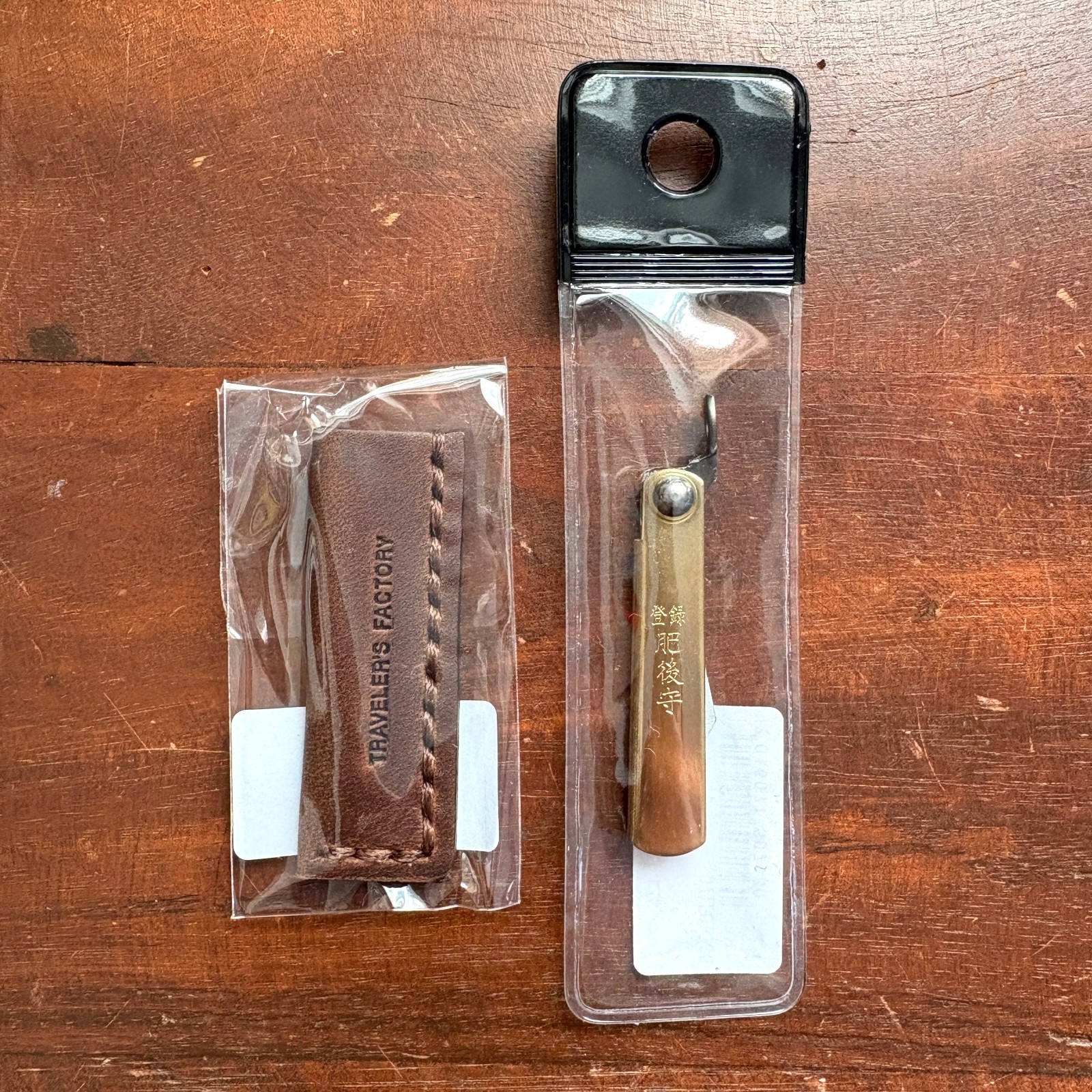 Higonokami brass scabbard Small size Total length 95mm & Cowhide Leather Case