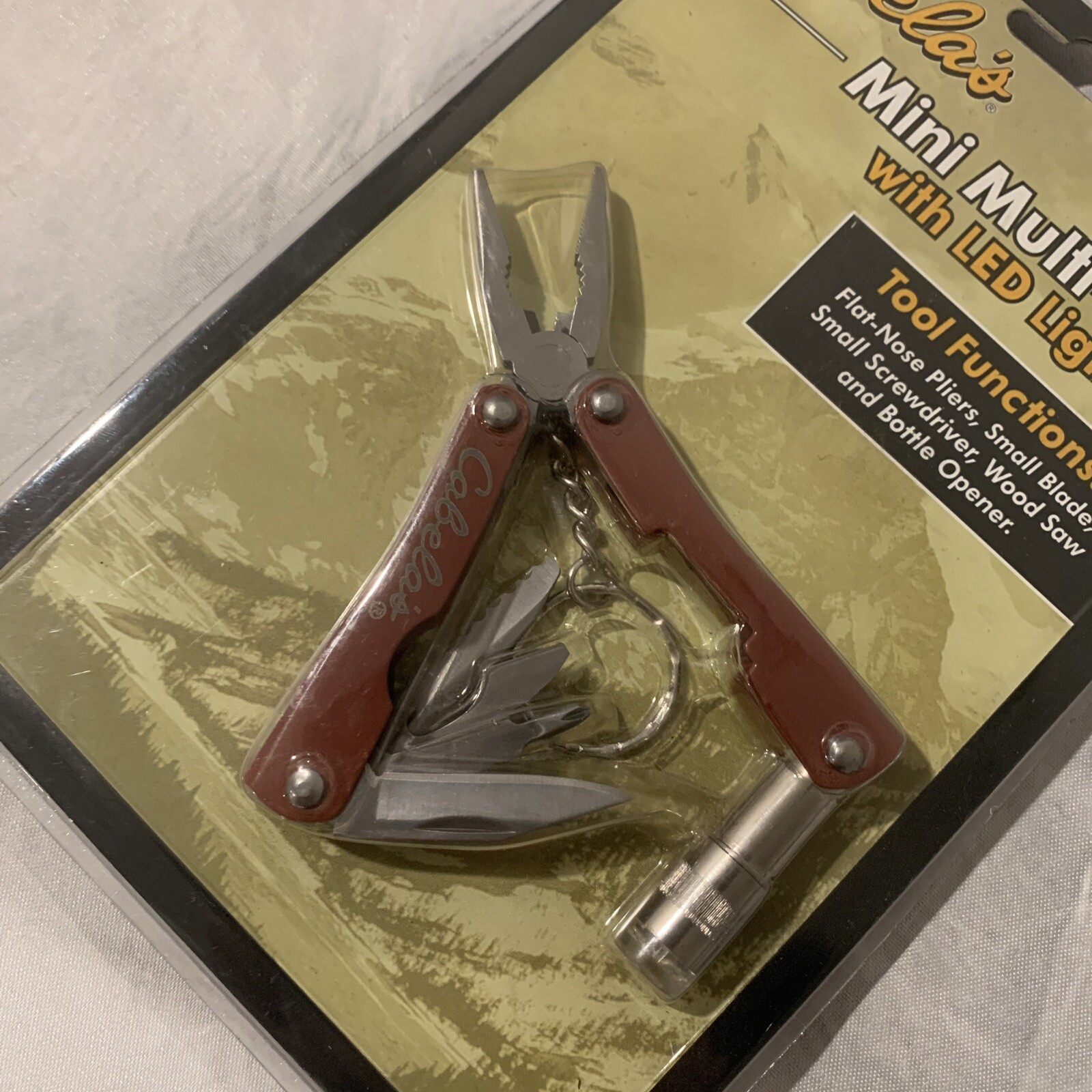 Cabela’s Mini Multi-Tool LED Light & Nylon Pouch NOS #50018072 Red New In Box