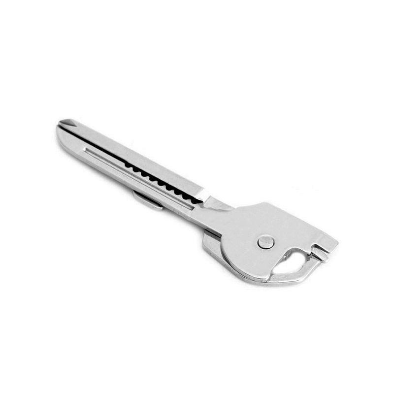 10PCS NEW 6-in-1 Utili Key Tool Keyring Keychain Multifunction Stainless Steel