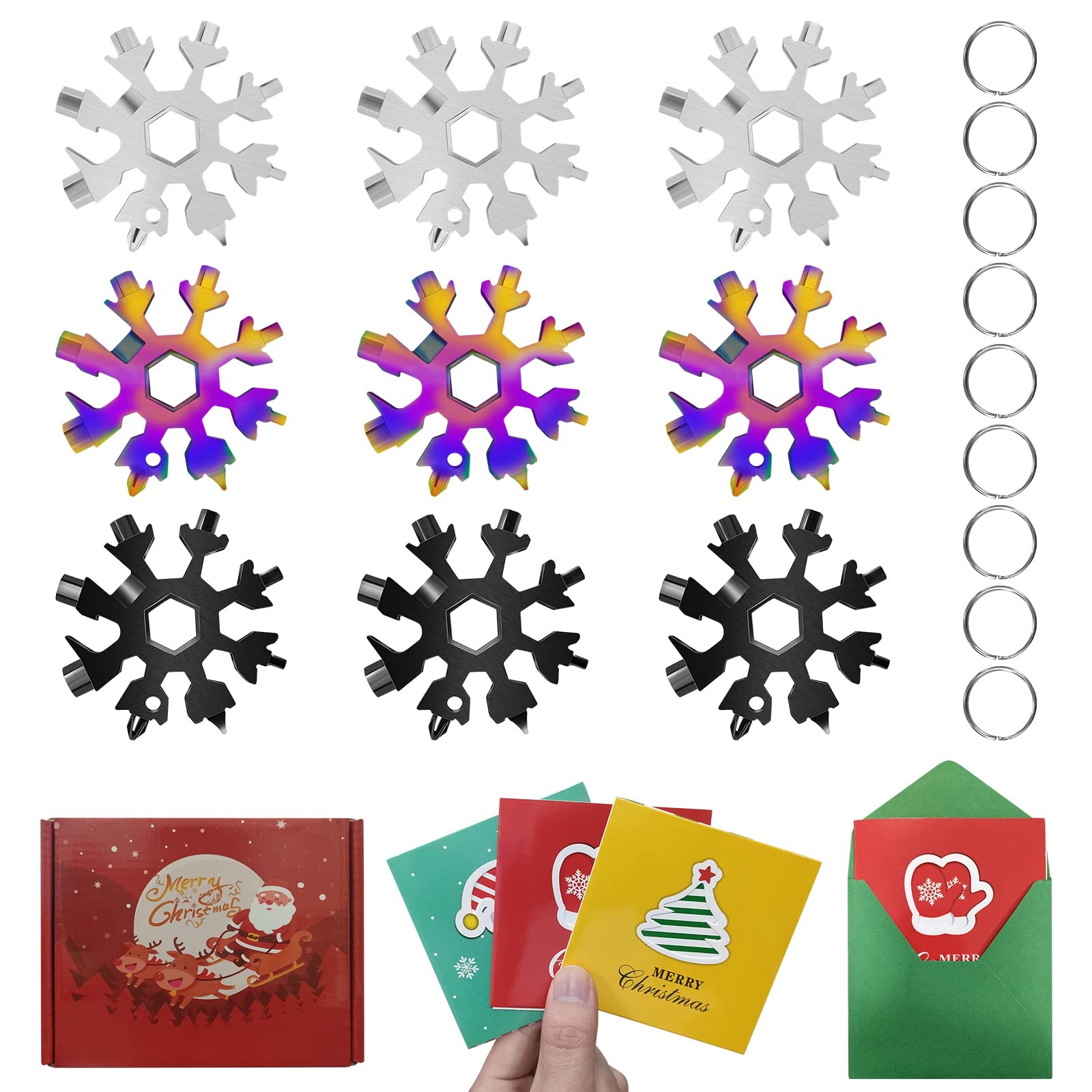 9 Packs Snowflake Multi Tool,Snowflake Wrench/Bottle Opener/Screwdriver Kit, …