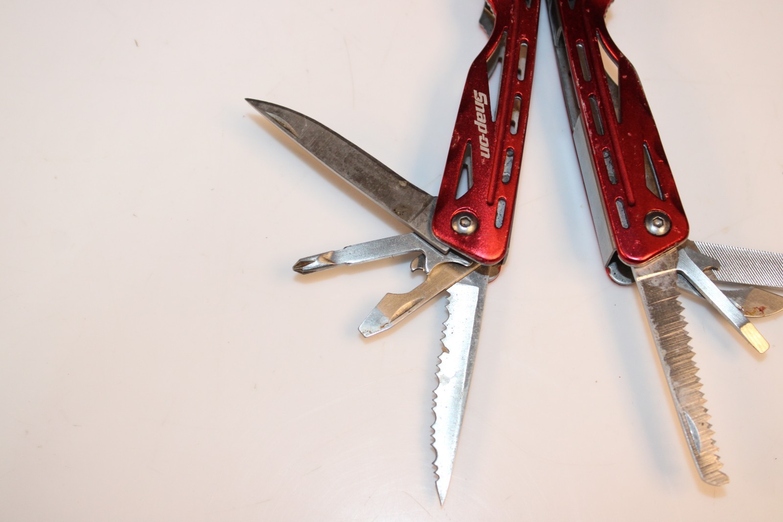 2x Snap-On Stainless Steel Red Pocket Multi-Tools