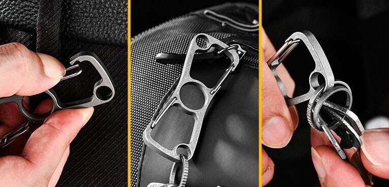 New Titanium Alloy Keychain Carabiner Bottle Opener Belt Fast Hanging Buckle EDC