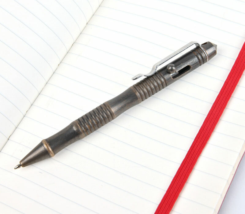 EDC Brass Retro Black Pocket Ball Pen Business Signature Pen Outdoor Record Pen