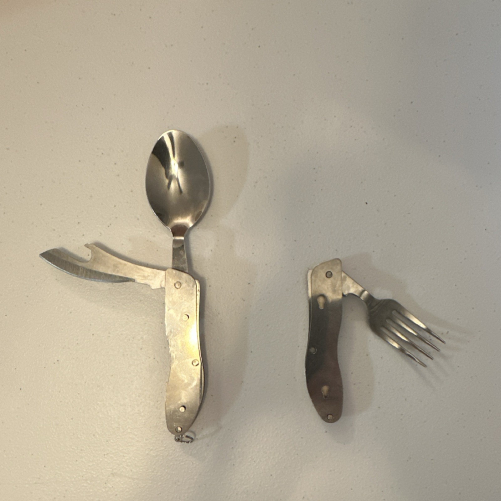 Stainless Steel Multi-Tool Utensil Set Silver Knife Fork Spoon Camping
