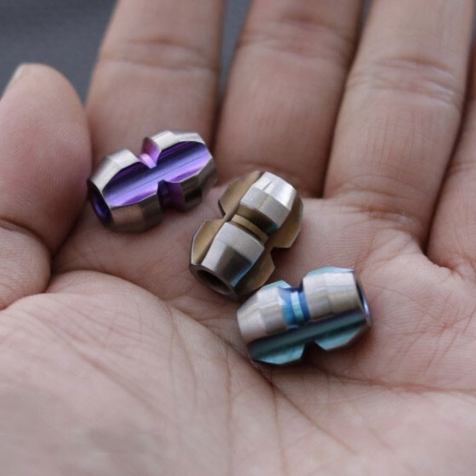 Titanium Alloy Parachute Cord Pendant Lanyard Bead Keychain DIY Zipper Head EDC