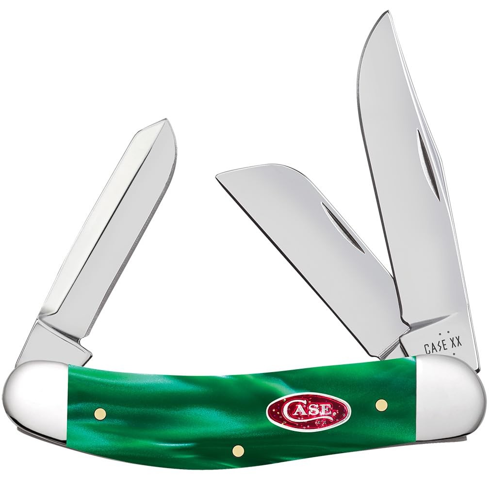 Case Pocket Knife Sowbelly 3 7/8″ Kirinite Green Pearl Knife 24411 TB10339 SS