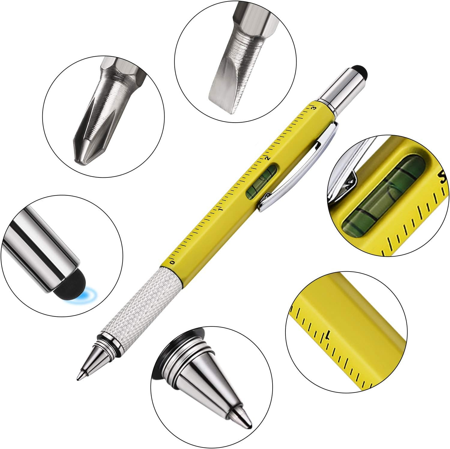 16 Pcs Multitool Pens 6 in 1 Multi-Tool Pen Set with Refills for Men’S Birthday