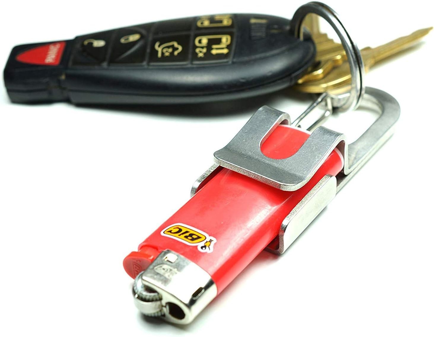 Screwpop BIC Lighter Holder Keychain Multi-Tool Bottle Opener Carabiner EDC