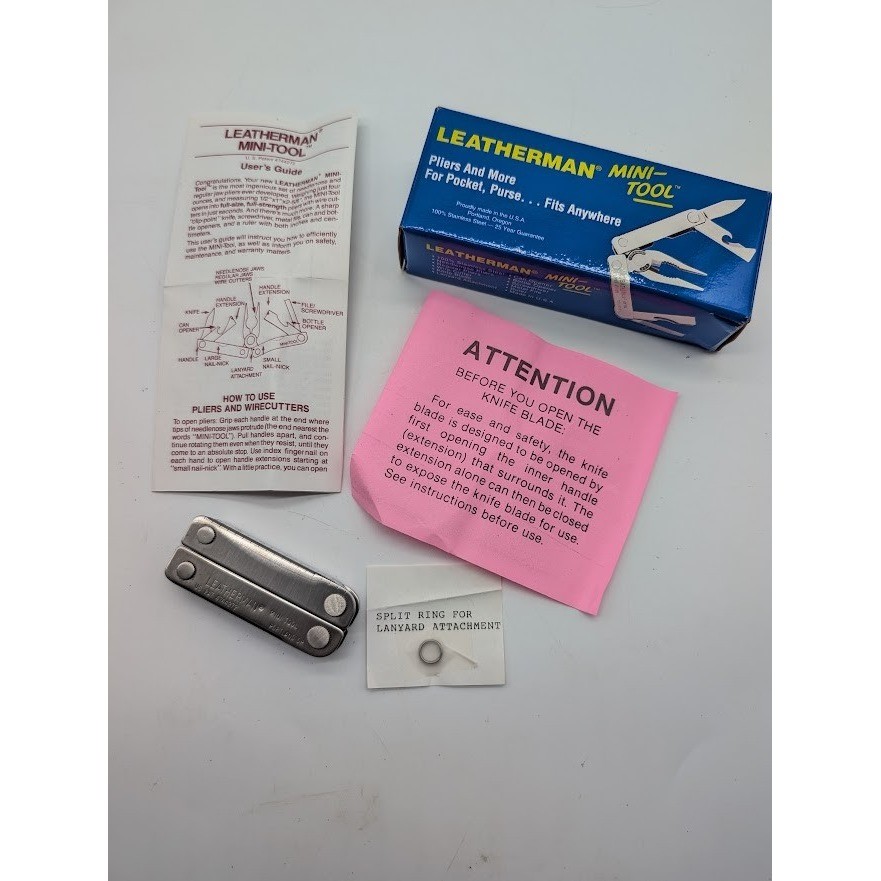 Leatherman Mini-Tool Vintage 90s Stainless Steel Pocket Knife Multi NOS NEW