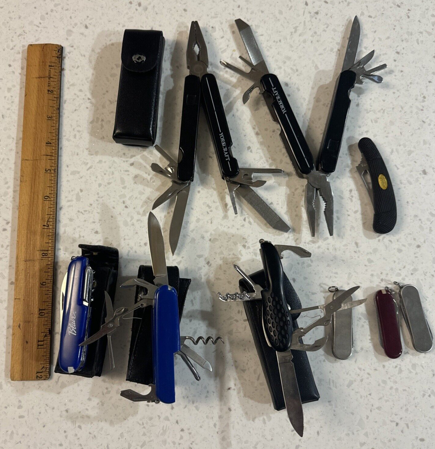 Yorkcraft Utilities Tool With Leather Case Plus More Lot (9) Great Vintage Items