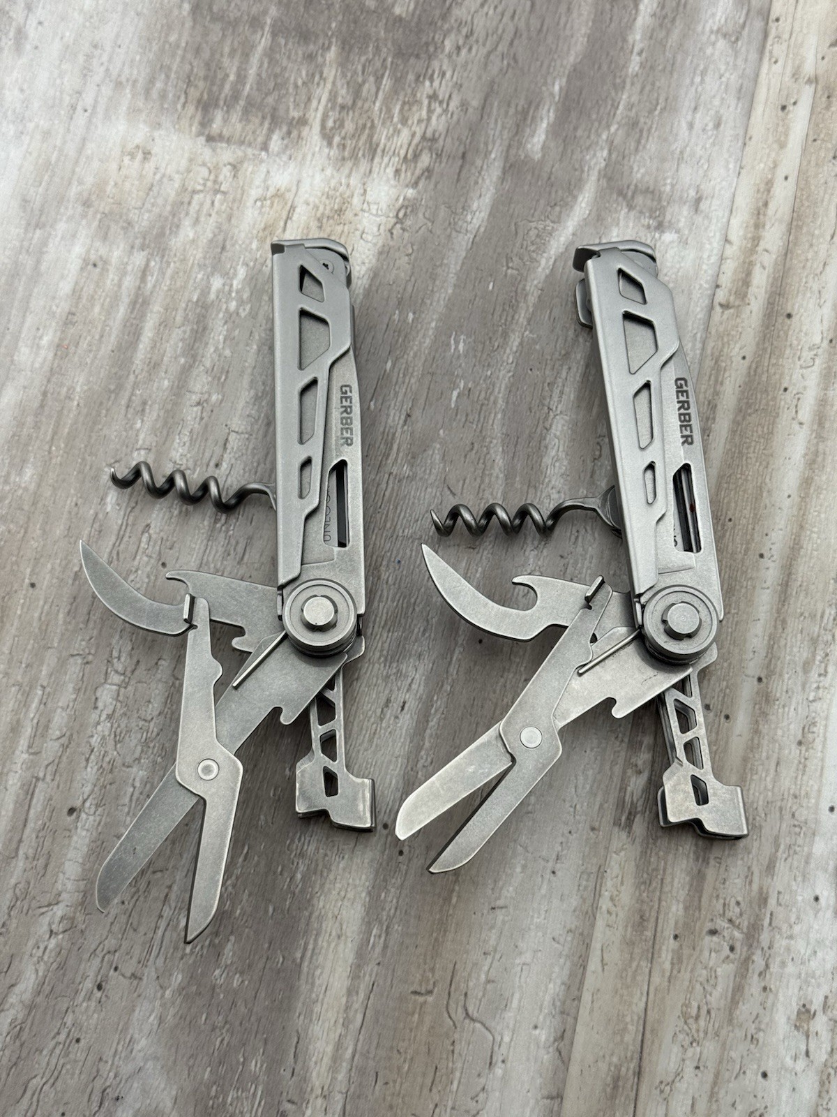 Lot of 2 Gerber Armbar Cork Gold Multi-Tool Knives