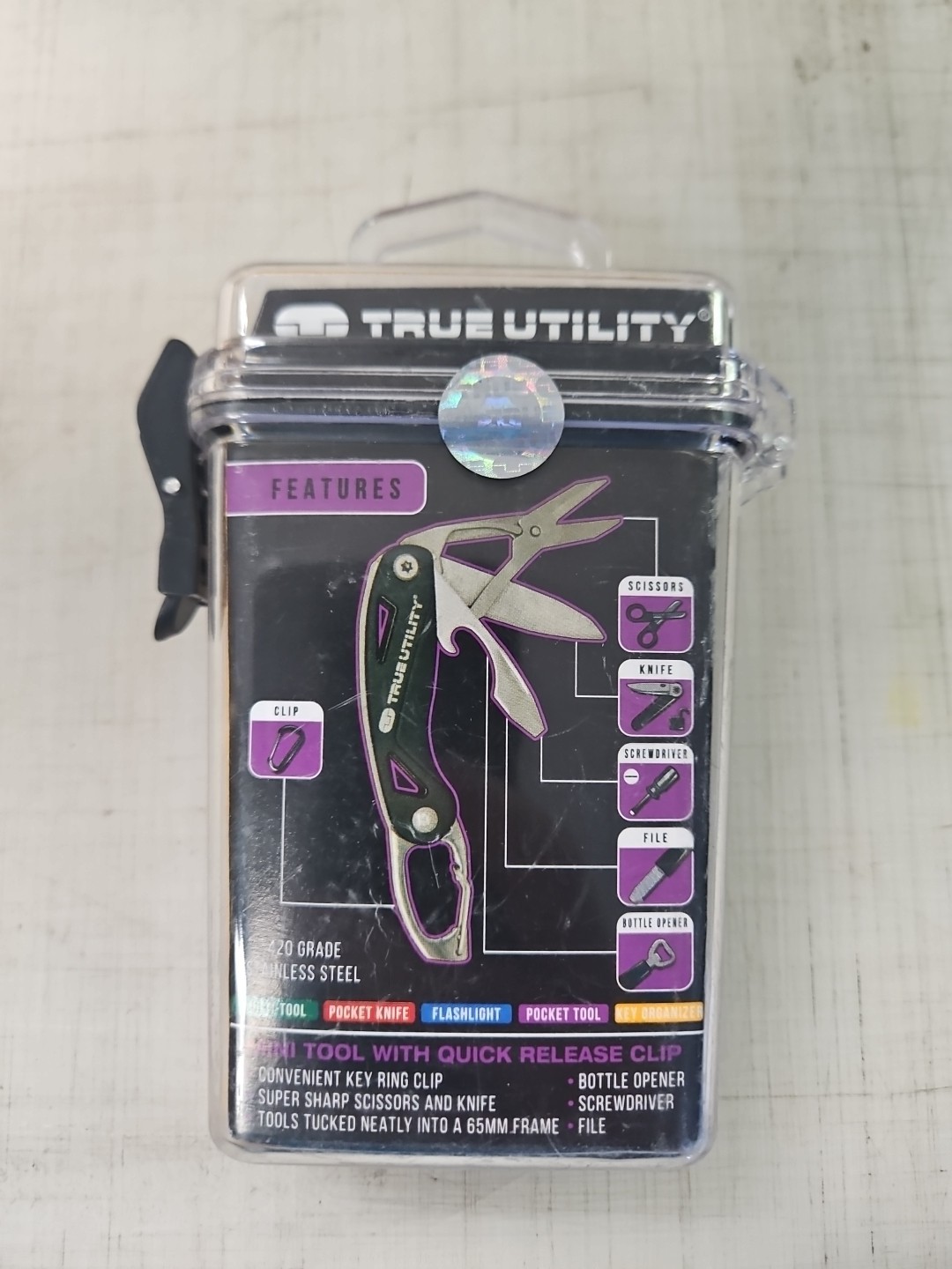 True Utility ClipStick 6-In-1 Slim Design Carabiner Multitool ***SET OF 5***