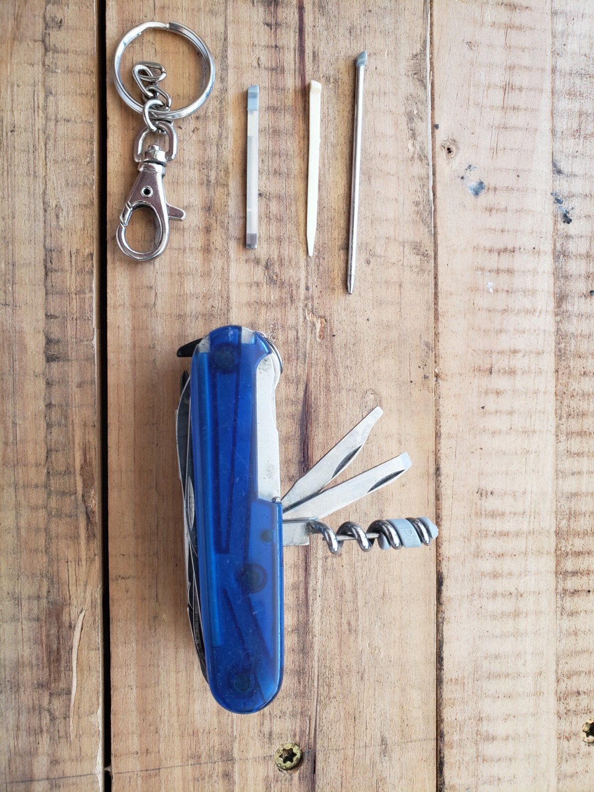 Victorinox Blue Stainless Multi-Tool Knife Scissors Corkscrew Bottle Opener