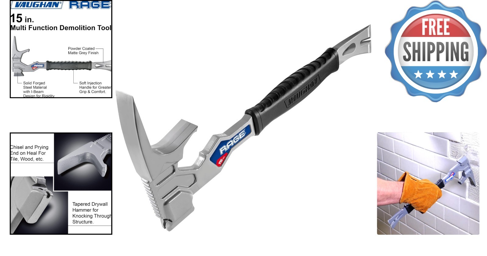 Vaughan 15 Inch Heavy-Duty Multi-Function Demolition Tool – Blue Innovation
