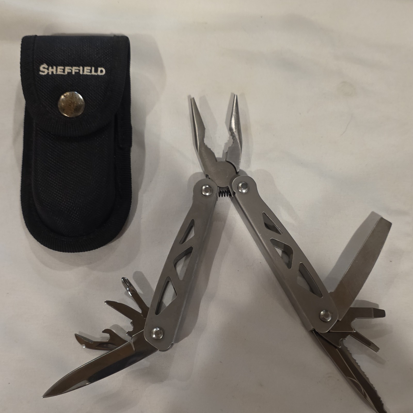Sheffield Stainless Steel 9-in-1 Multi-Tool Pliers w/ Black Sheath