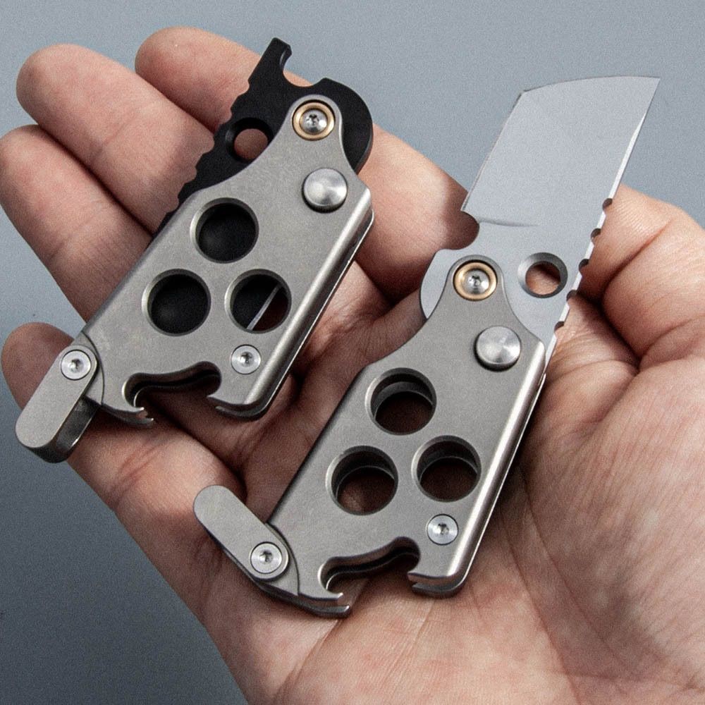 Titanium Alloy Powder Steel Multitool Compact EDC Manual folding Gear forOutdoor
