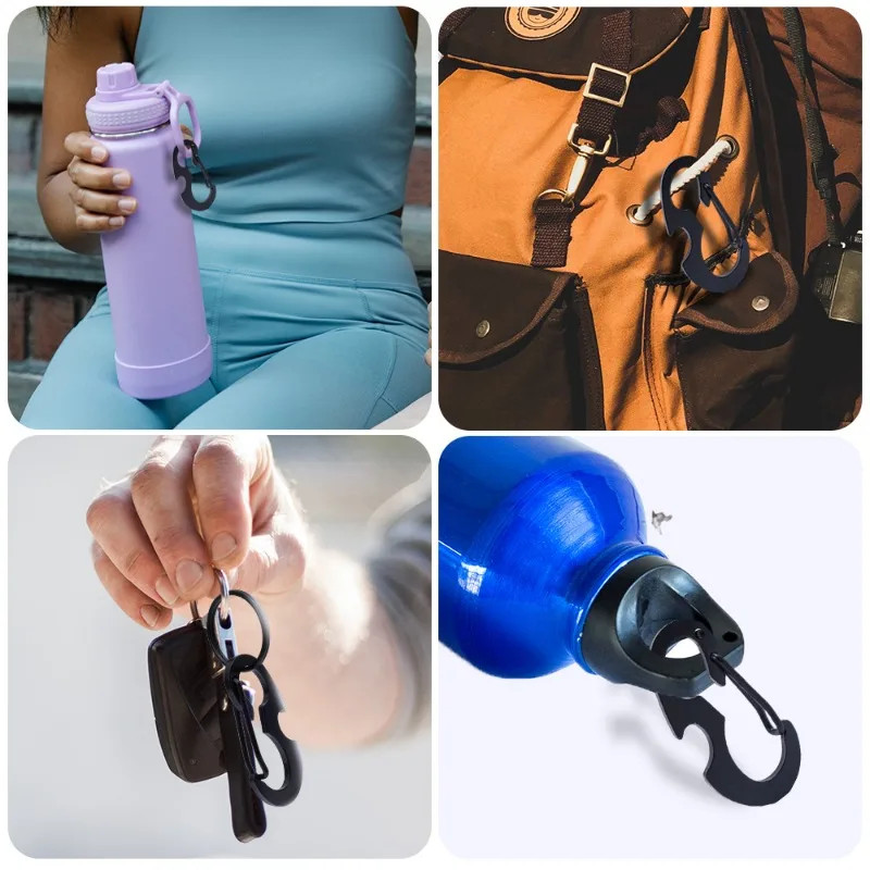 1/5PCS Multipurpose Key Ring Outdoor Camping Bottle Opener Carabiner Multi Pocke