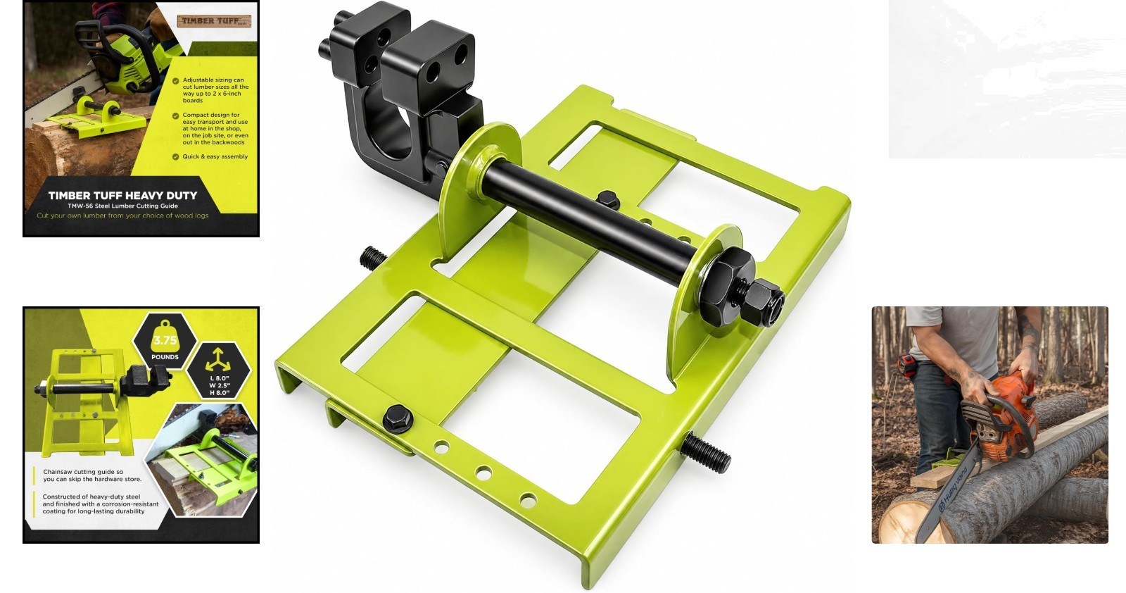 Adjustable Steel Lumber Cutting Guide for Chainsaws – Cut 2×6 Boards Easily