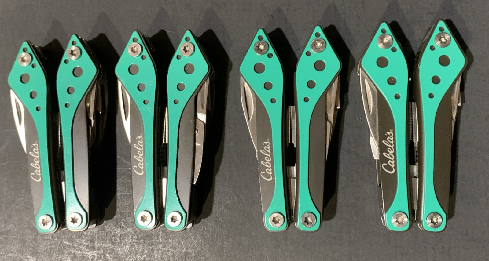 CABELA’S Multi Tool Stainless Tool Knife Teal Lot Of 4 NEW