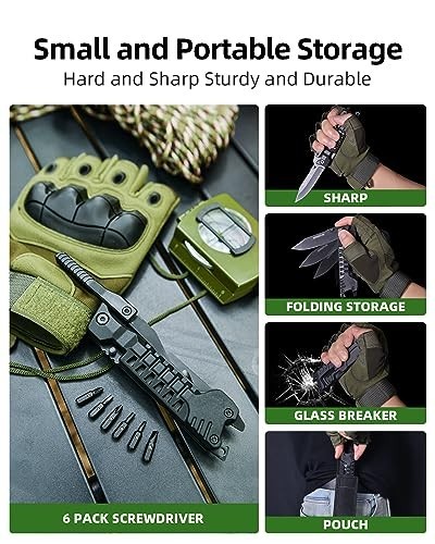 17-in-1 Multitool Knife with Fire Starter, Screwdrivers, Whistle & More – Campin