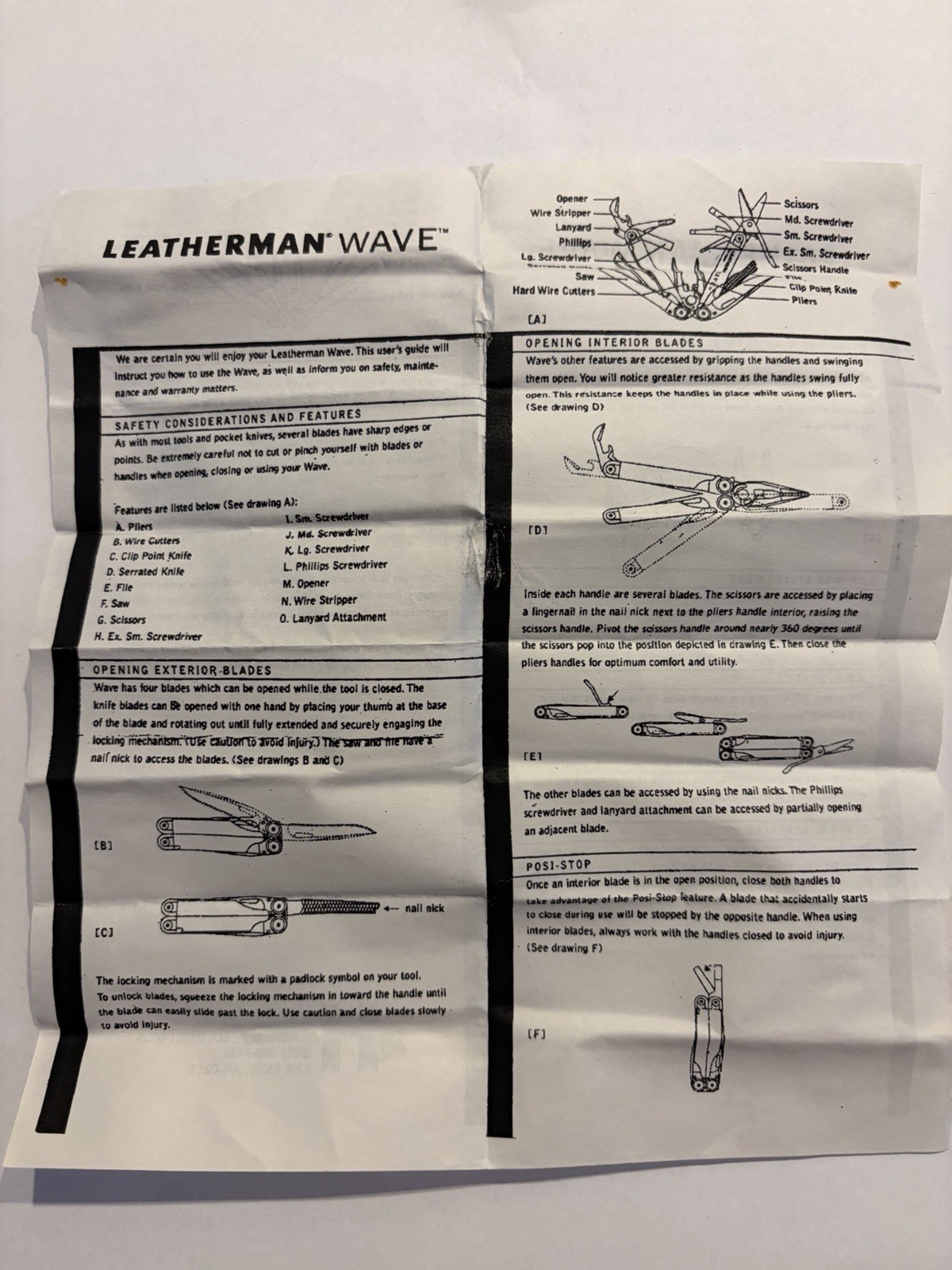 Leatherman – Original WAVE (stamped 08/98) NEW w/ Nylon Sheath & Docs*