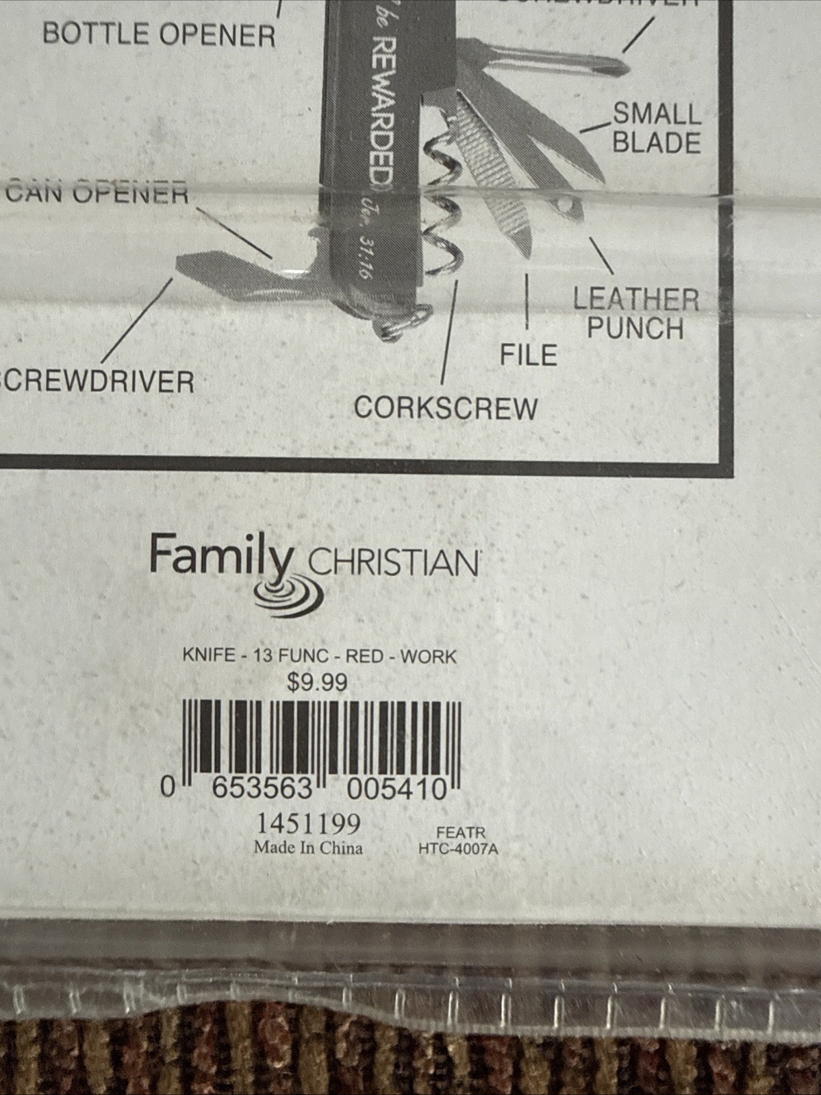 Family Christian Stores 13 Function Working Hands Pocket Multitool