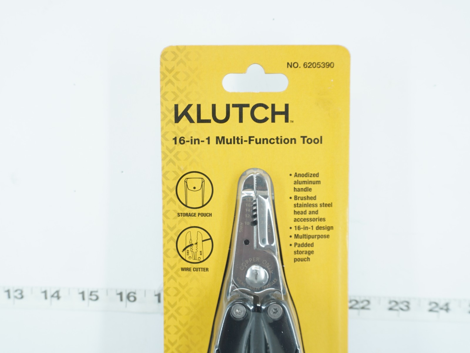 NEW – KLUTCH 16-IN1 MULTI-FUNCTION TOOL WITH CARRYING POUCH