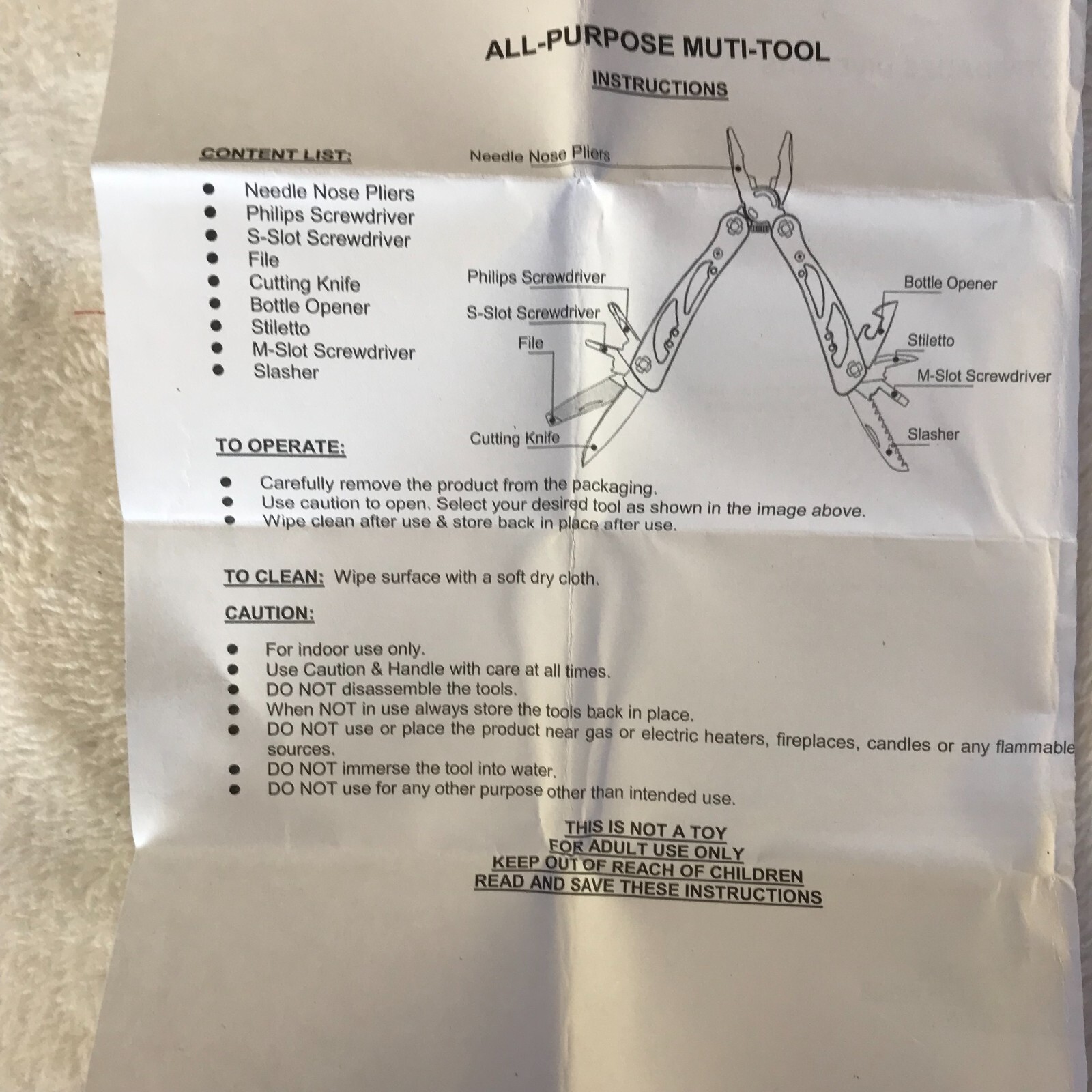 Avon All- purpose Multi-tool -2012- 9 tools in one