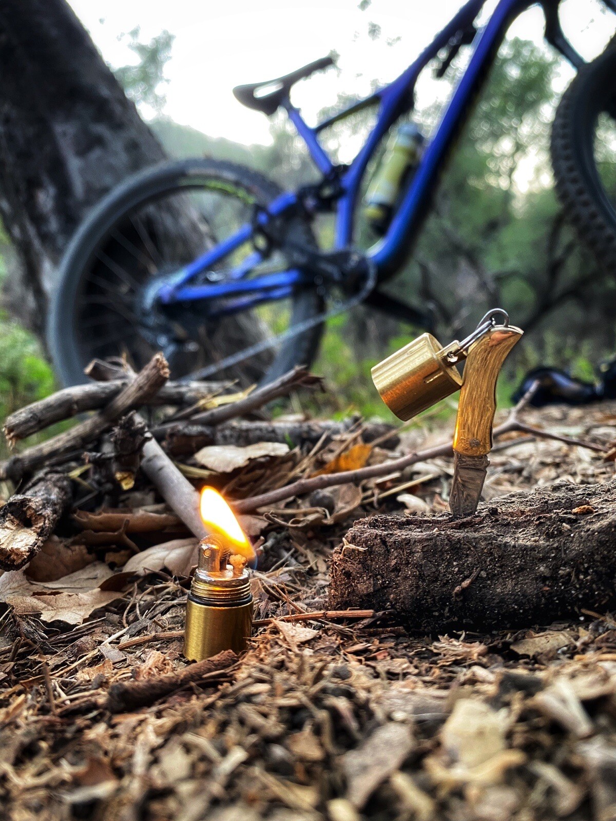 mini lighter and mini knife keychain
