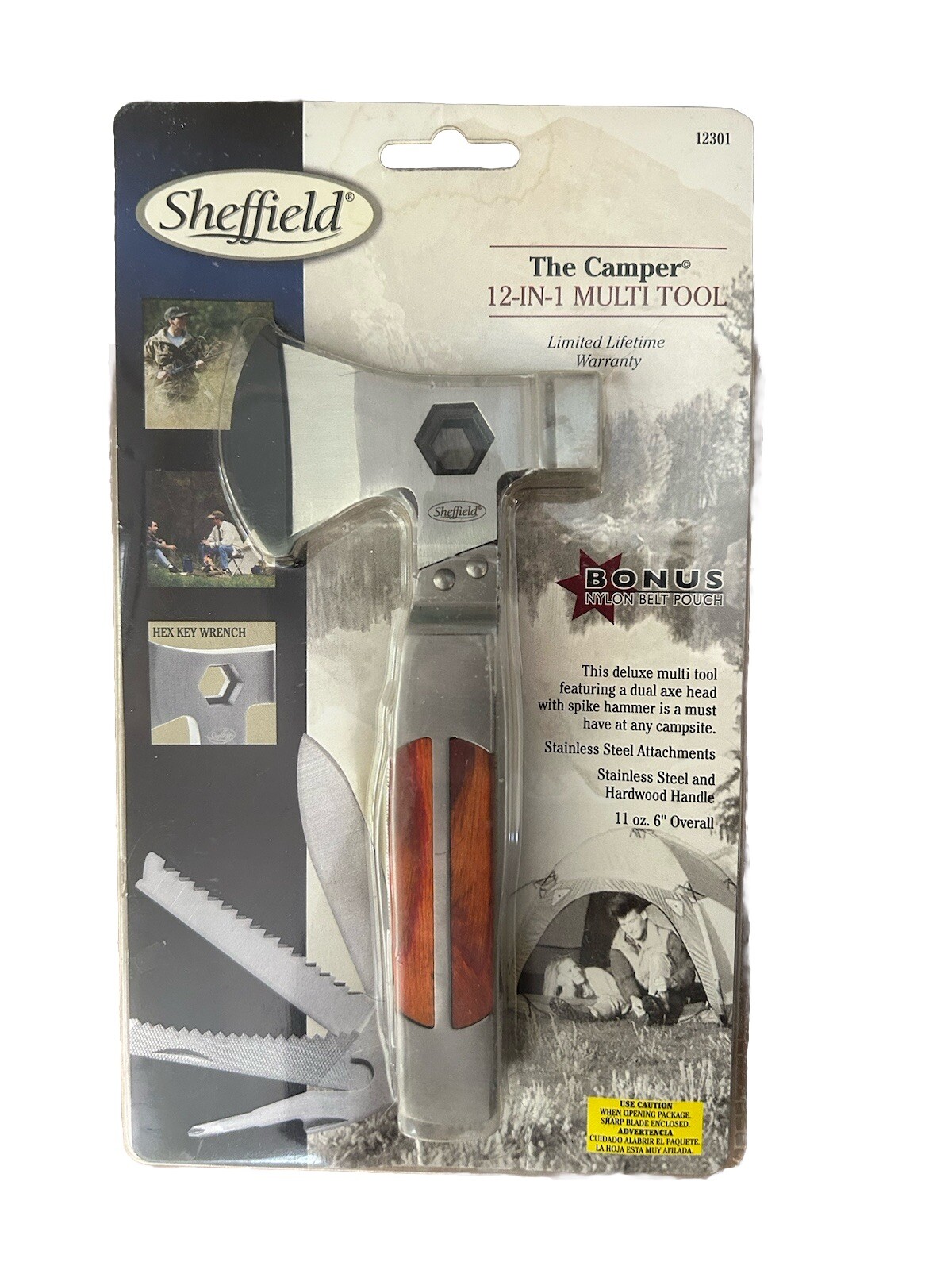 Sheffield 12301 Camper 12-in-1 Axe-Head Multi Tool New Sealed
