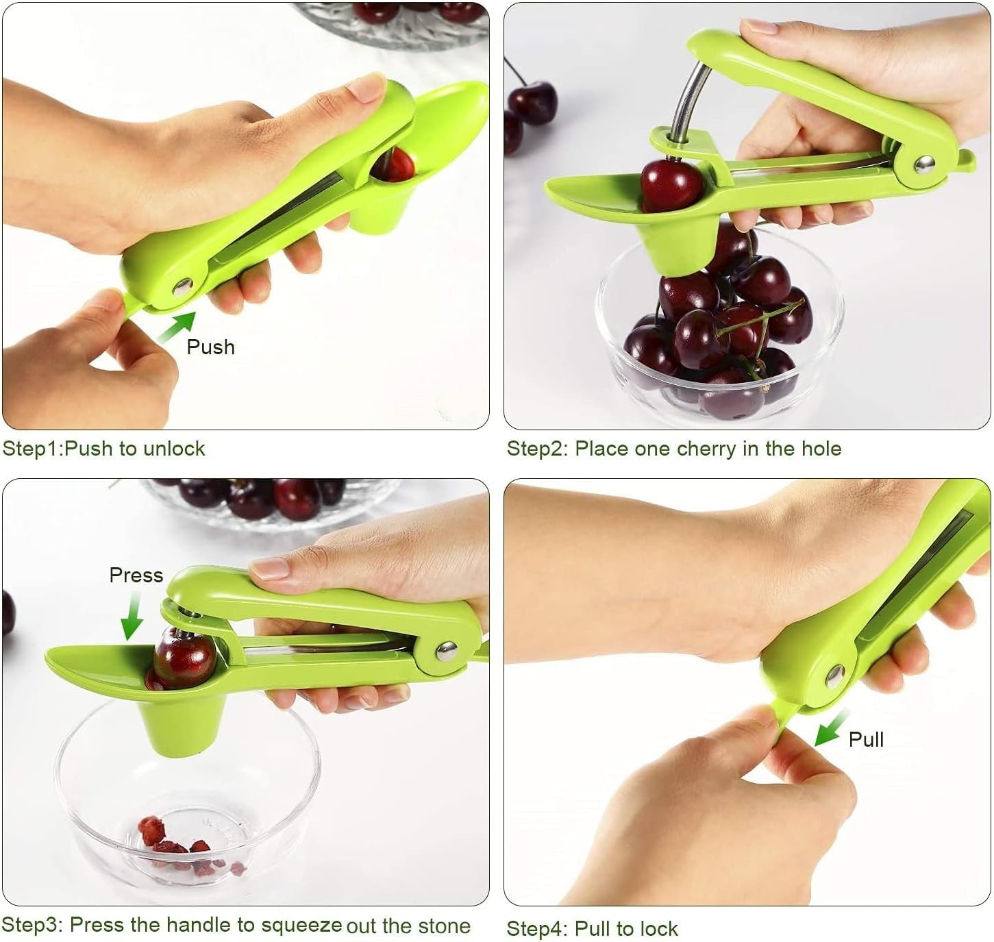 Cherry Pitter Tool, Larger Cross-Pitting Head, Cherry Core Remover with Safet…