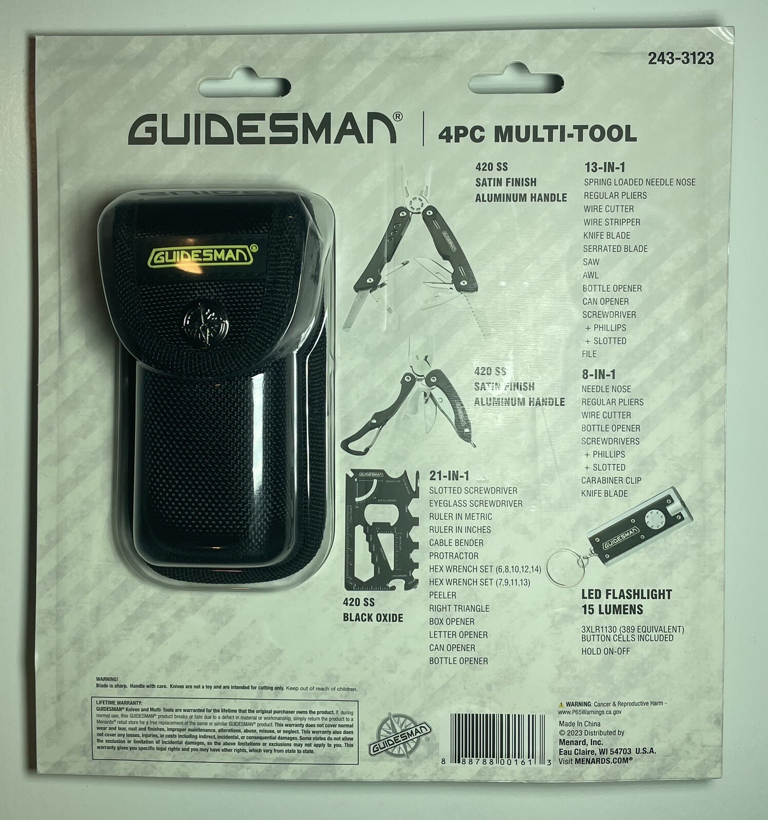GUIDESMAN 4-PIECE MULTI-TOOL – BRAND NEW IN BOX with CARRY CASE