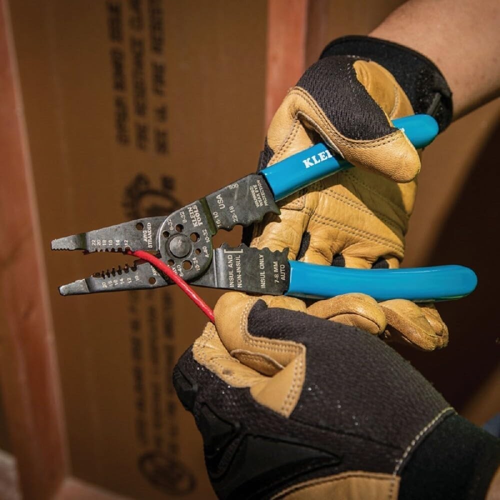 Ergonomic 8-Inch Multi-Tool: Wire Cutter, Stripper & Crimper for Electricians