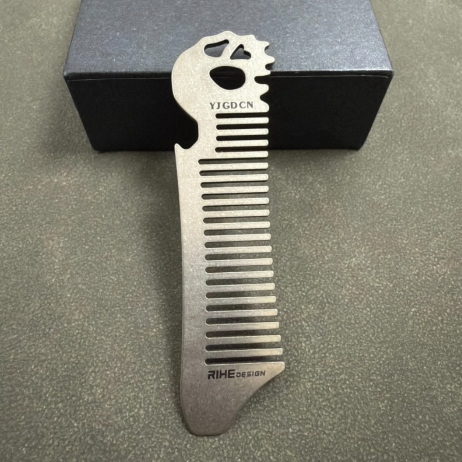 RIHE Design TC4 TITANIUM PRY Bar TOOL Ghost EDC bottle opener Comb Gift