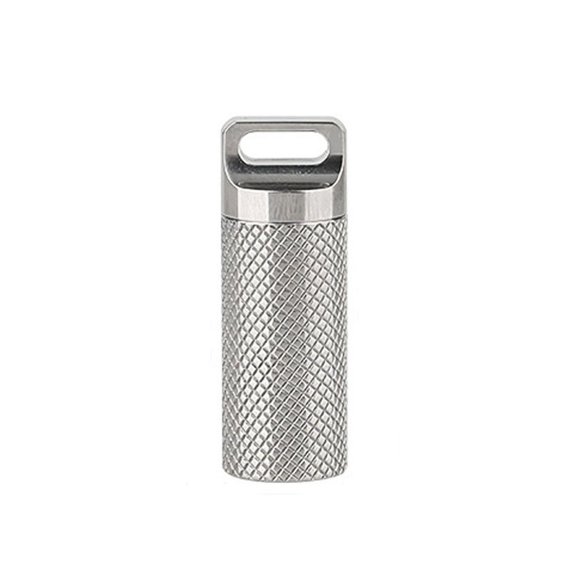 EDC Titanium Portable Waterproof Box Keychain Pendant Pill Storage Container