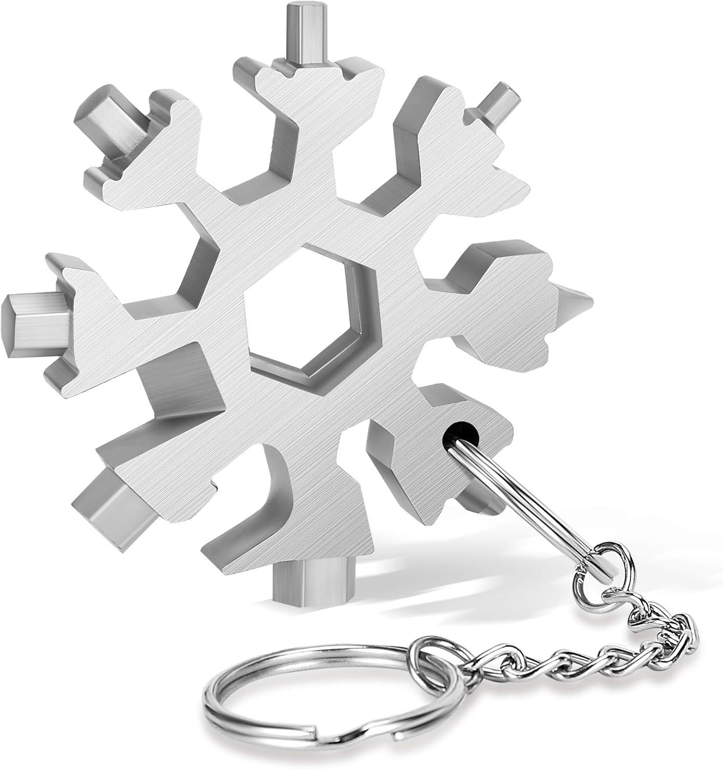 18-In-1 Snowflake Multi Tool,Function Stainless Steel Bottle Opener/Wrench, Flat