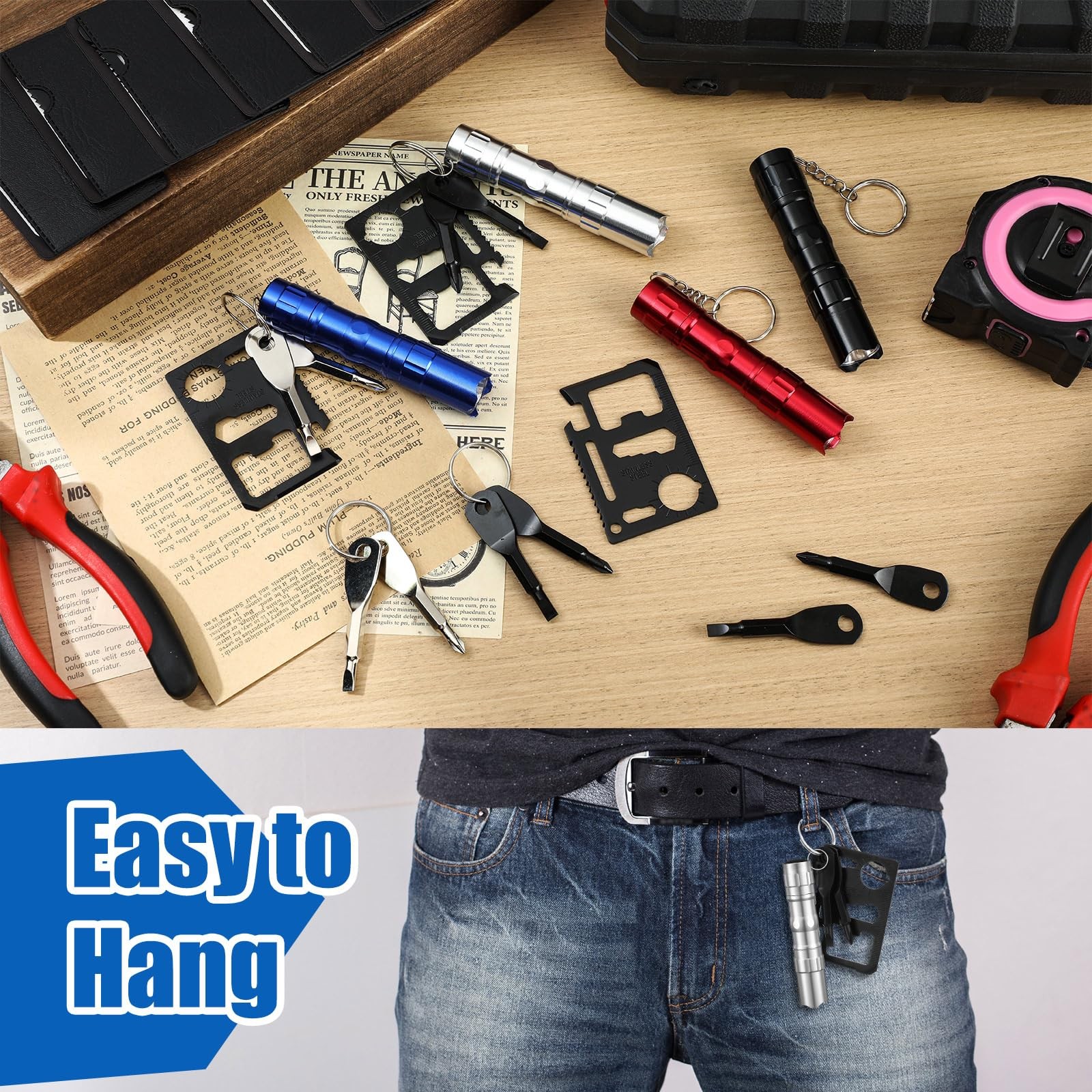24 Pcs Men Small Gifts Bulk Mini Screwdriver Flashlight Keychain Set Multitoo…
