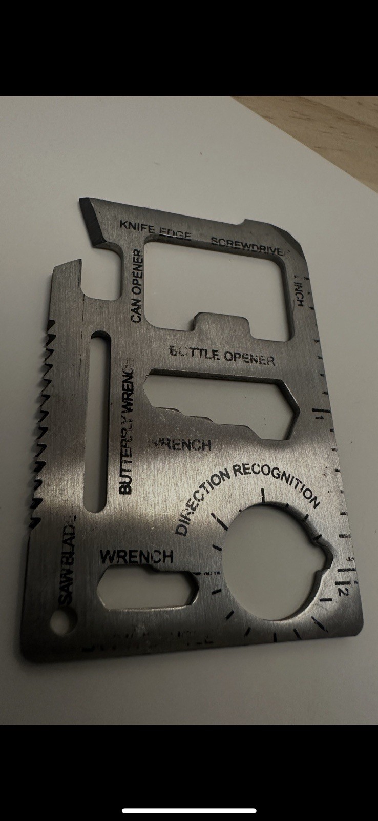 11 in 1 Survival Pocket Credit Card Multi-tool Labeled