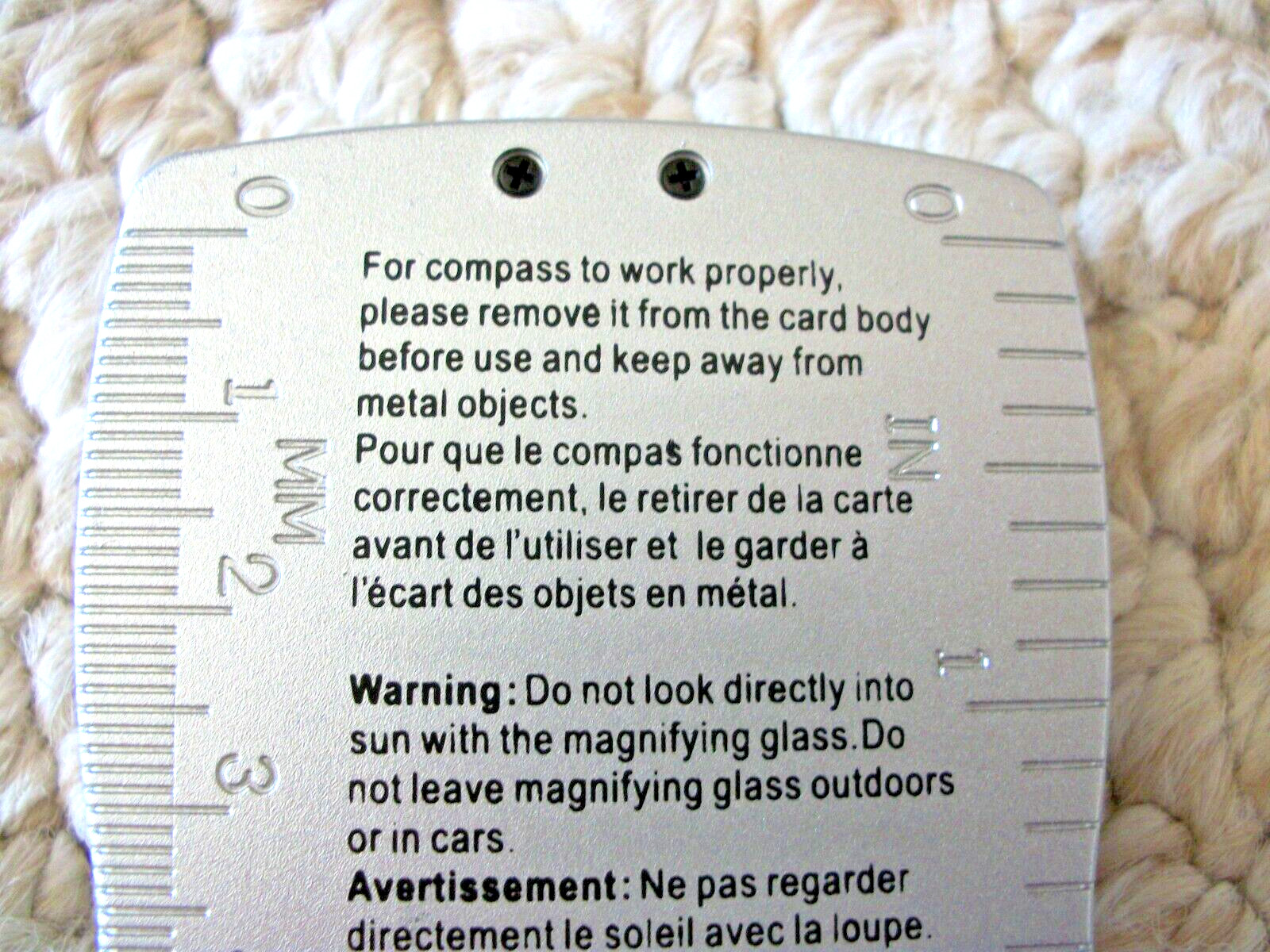 MULTI-FUNTION 10 CARD TOOL that also includes a COMPASS & LIGHT (#0053)